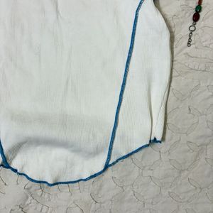 Westside White Ribbed Tank Top