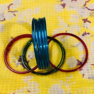 Set of 10 Blue, Green &amp; Red Bangles 💙💚❤️
