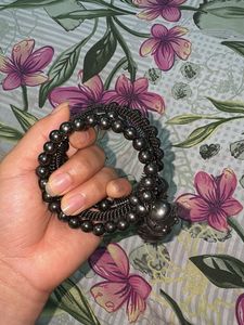 Boho Oxidized Silver Bangle Set