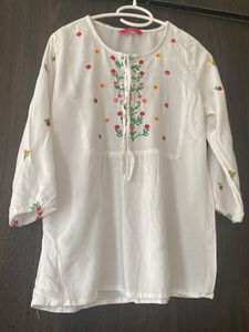 Embroidered White Top