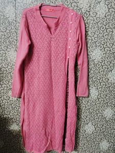Elegant Pink Woollen kurta