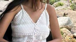 White Crochet Halter Neck Top