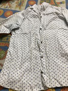 Nice White Skart With Whte Printed Top
