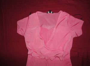Barbie Pink Strap Dress with coverup and slit