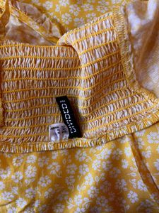 Yellow Flower Printed Dress