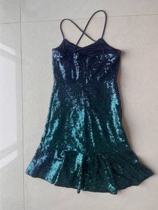 Sparkling Sequin Ombre blue Mini Dress