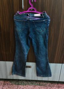 Blue Flared Denim Jeans