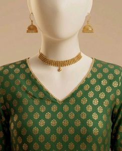 Green Kurta Set with Yellow Sharara Pants