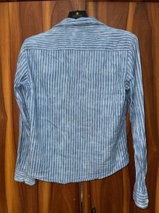 DNMX Men's Blue Striped Casual Shirt | Size( Mediu