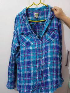 Blue Plaid Long Sleeve Shirt