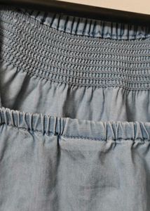 Cute Blue Tiered Ruffle Top