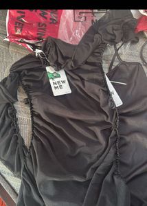 Elegant Black Ruched Mini Dress
