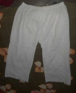 WHITE CHIKANKARI PLAZO(NEW)