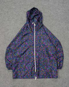 Korean Abstract Hooded Windbreaker Jacket