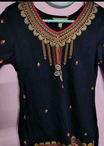 Elegant Black printed Kurta