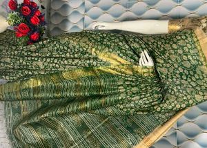 Elegant Green Floral Saree