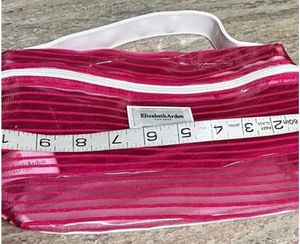 Elizabeth Arden Hot Pink And White Cosmetic Pouch
