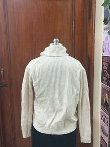 Cream Knit Button-Down Cardigan