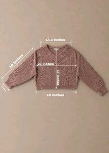 DUSTY ROSE OPENWORK CROPPED KNIT SWEATER