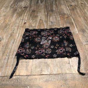 Lace Floral Mini Skirt garter