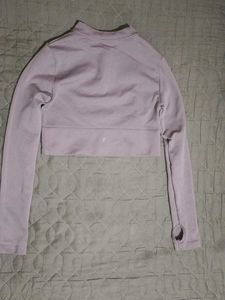 Lavender Mauve Cropped Activewear Pullover Top wit