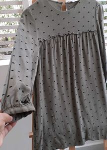 ZARA Olive Green Dot Dress