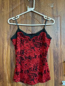 Red Rose Floral Cami Top