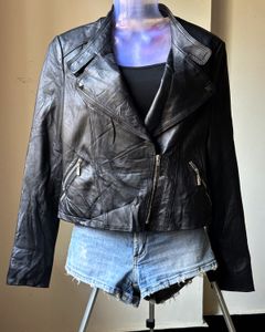 Sheepskin Leather Jacket - Thrifted