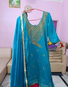 Teal Kurta with Dupatta