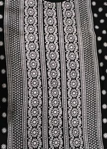 Elegant Black & White Printed Kurta