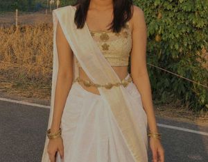 Elegant Off-White Saree