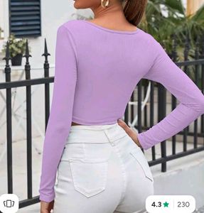 Lavender Ruched Crop Top