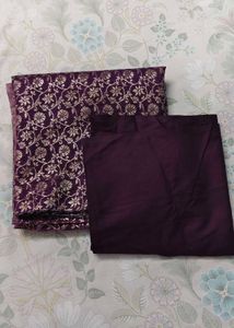 Elegant Purple Brocade Dress Material with dupatta