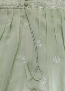 Pastel Anarkali Kurta With Chikankari Work