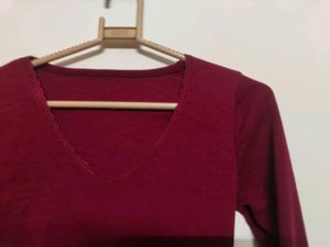 maroon full sleeves top