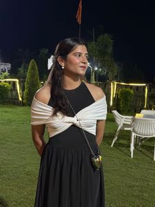 Chic Black &amp; White Midi Dress