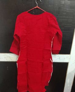 Elegant Red Kurta with White Pant