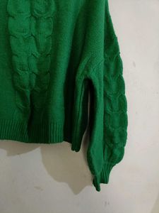 Emerald Green Cable Knit Sweater