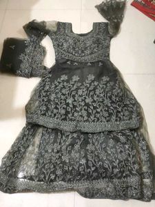 Embellished Black Net Lehenga Choli