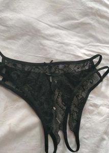 Beautiful Black Lace Thong Panty