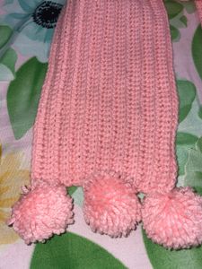 Chunky crochet Scarf with Pom Poms