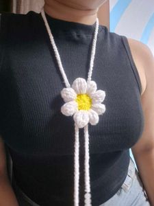 Handmade Daisy Crochet Necklace