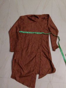 Brown Kurta with Button Detail