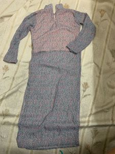 Max Blue Lace Detail Tunic top and printed kurta