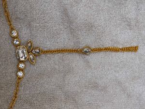 Gold Plated Hand Harness with Crystals
