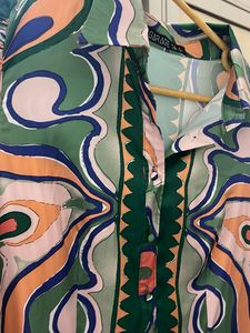 Boho Print Button-Up Midi Dress