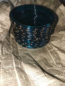 Beautiful 2.6 size Teal peacock green Bangles with