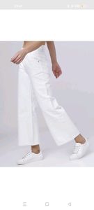 white flared jeans
