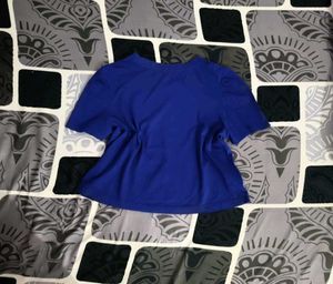 Royal Blue Puff Sleeve Top