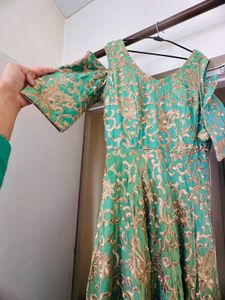 Heavy Ethnic Designer Gown With Cut Sleeves